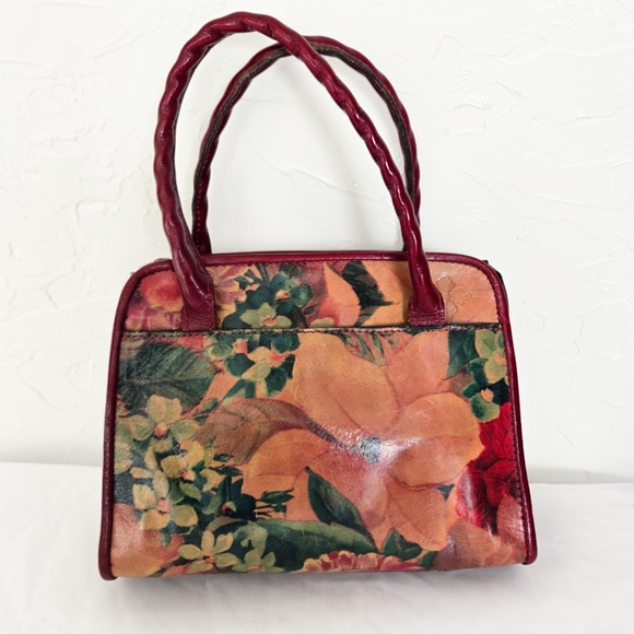 Patricia Nash Handbags - Patricia Nash Leather Floral Paris Small Satchel Bag